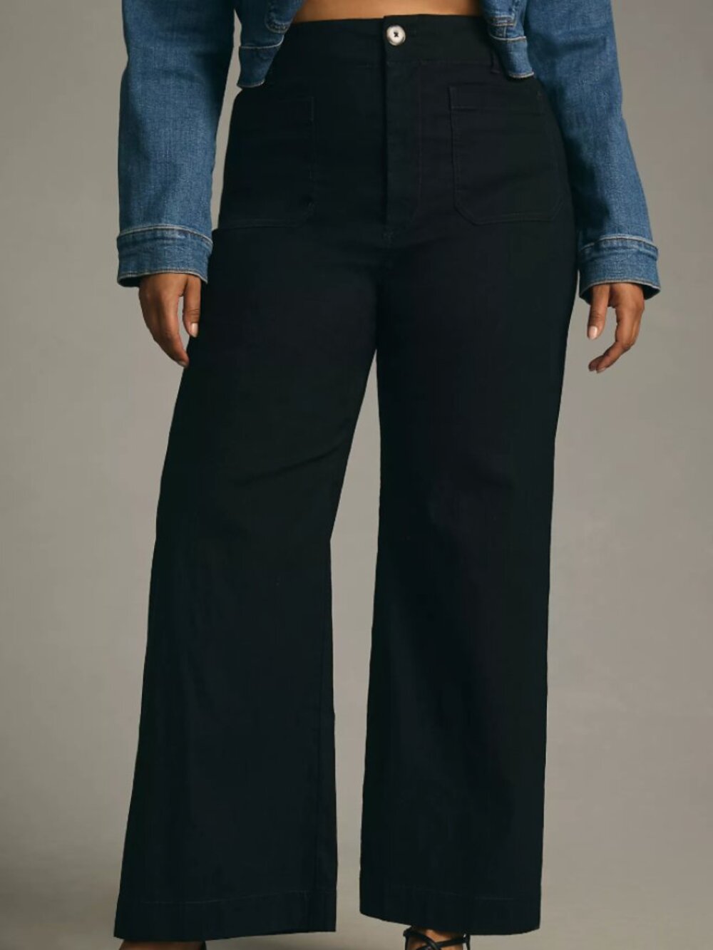 Anthropologie Maeve The Colette Pant 16w Black Wide Leg Minimalist Coastal Twee